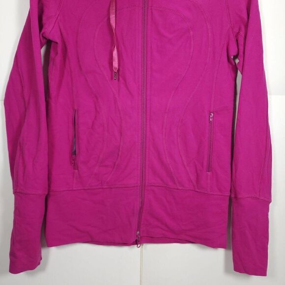 Lululemon Women's Stride Size 4 Pink Full-Zip Hooded Athletic Basic Jacket - Picture 3 of 12